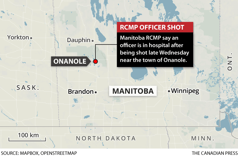 MANITOBA RCMP OFFICER SHOT