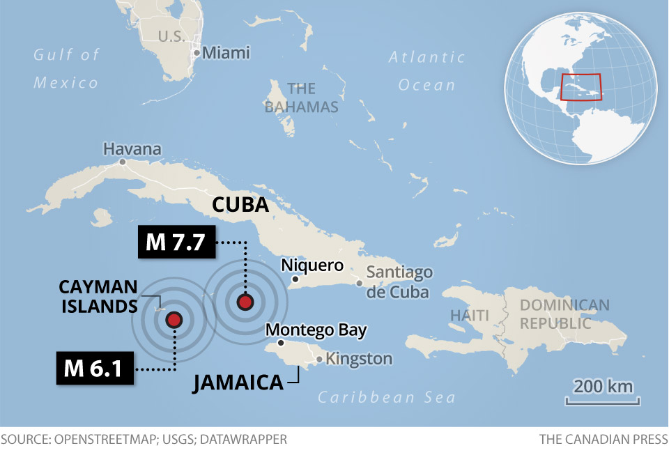 Mag 7.7 quake hits between Cuba and Jamaica, but no injuries Winnipeg