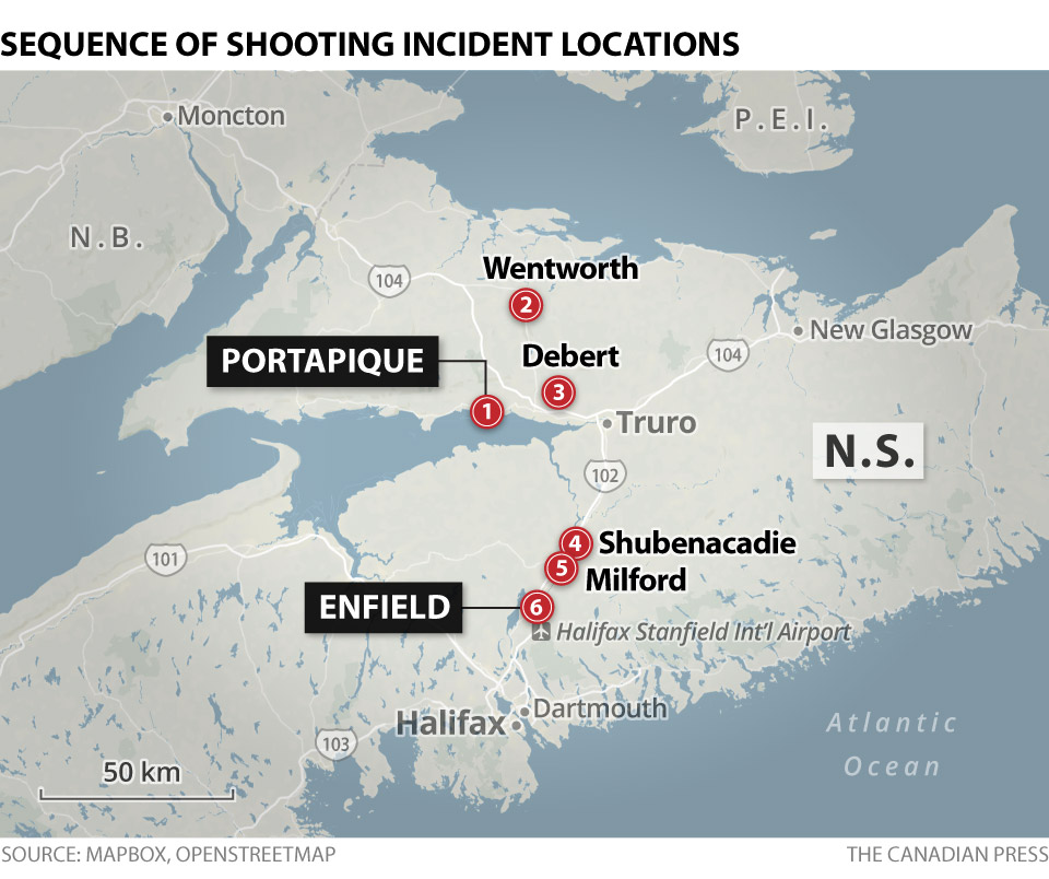 NOVA SCOTIA SHOOTER LOCATIONS