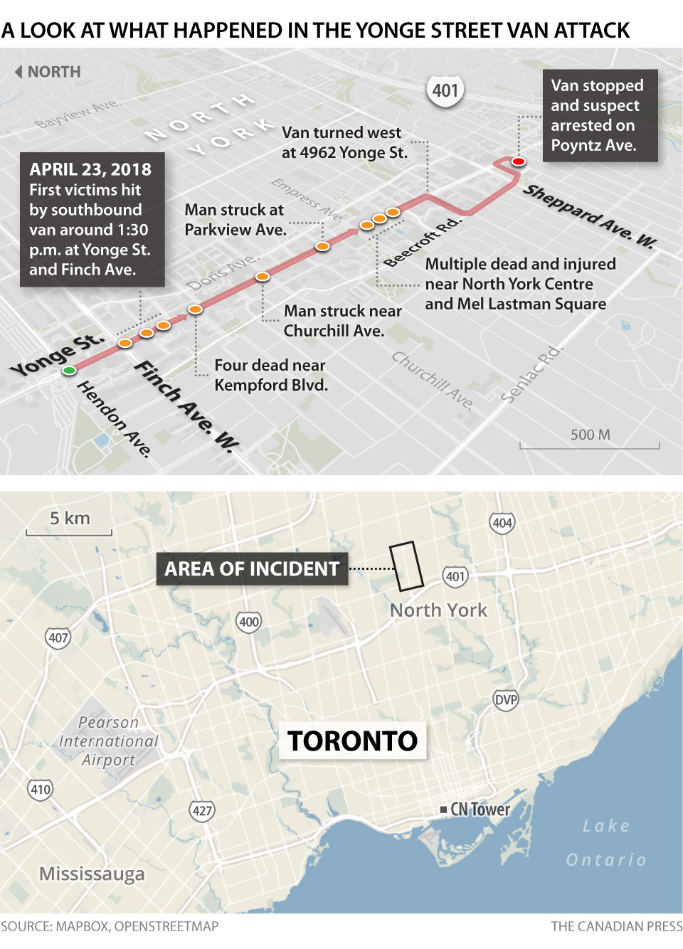 TORONTO VAN ATTACK MAP