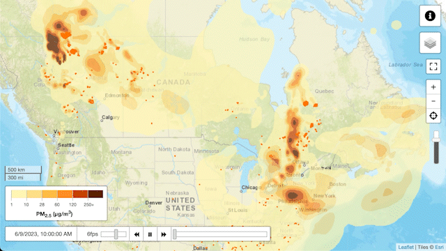 Wildfire smoke forecast