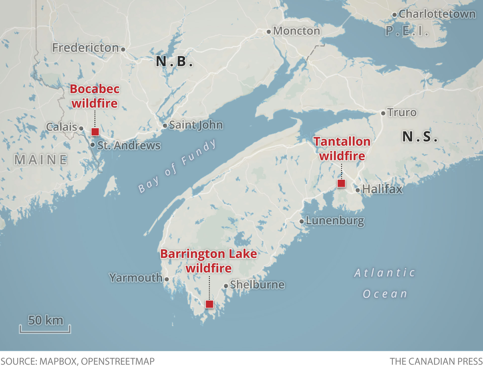 Atlantic Canada wildfires